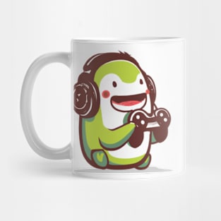 Avocado Gamer: Cute Drawing of an Avocado Playing Video Games Mug